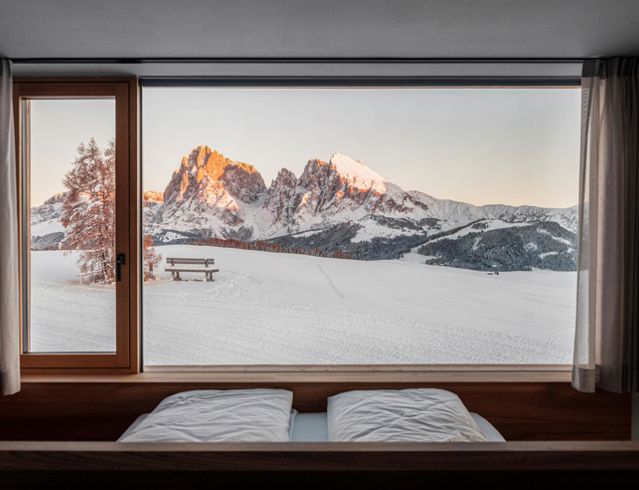 Ausblick im Winter Zimmer Grandangolo